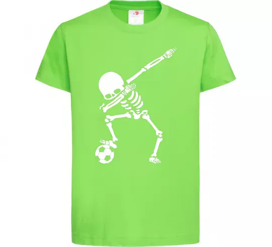 Дитяча футболка Football skeleton Лаймовий фото