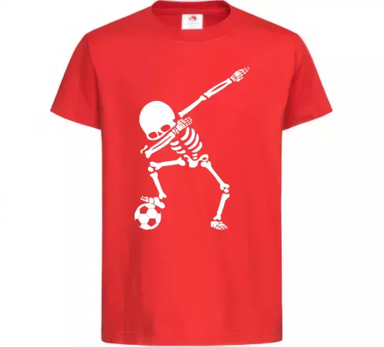 Дитяча футболка Football skeleton Червоний фото