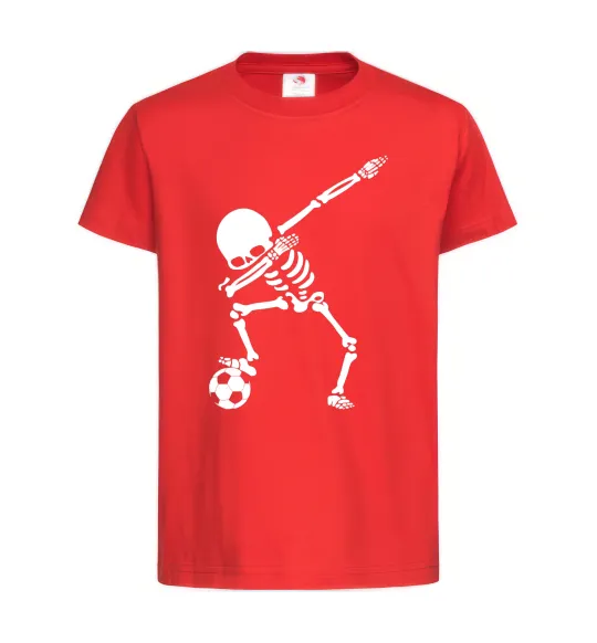 Детская футболка Football skeleton Красный фото