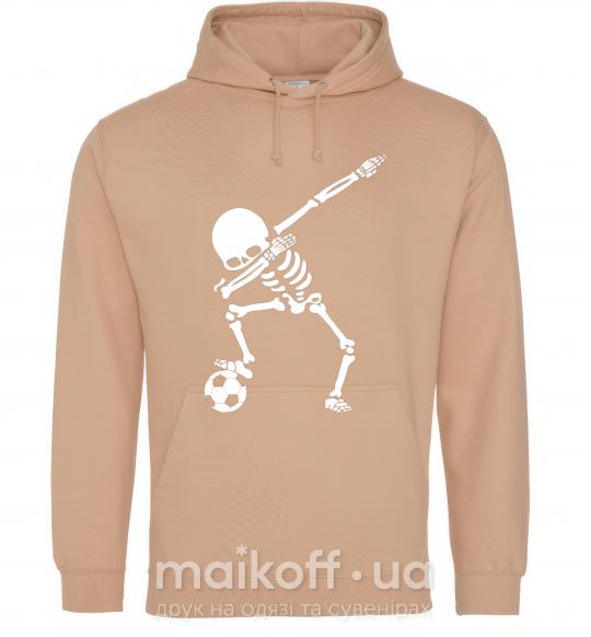 Чоловіча толстовка (худі) Football skeleton Пісочний фото