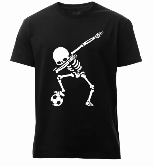 Чоловіча преміум футболка Football skeleton Чорний фото