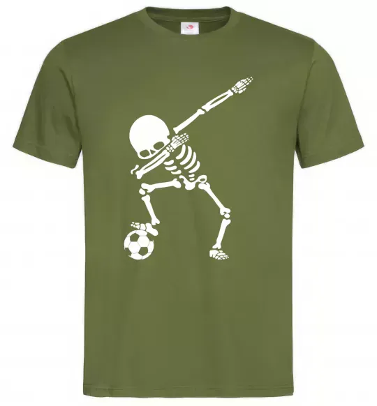 Чоловіча футболка Football skeleton Оливковий фото