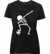Жіноча преміум футболка Football skeleton Чорний фото