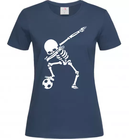 Жіноча футболка Football skeleton Темно-синій фото