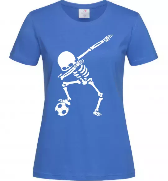 Жіноча футболка Football skeleton Яскраво-синій фото