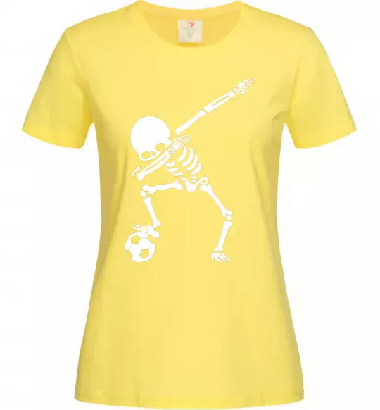 Жіноча футболка Football skeleton Лимонний фото