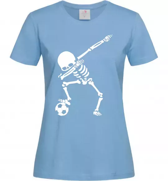 Жіноча футболка Football skeleton Блакитний фото