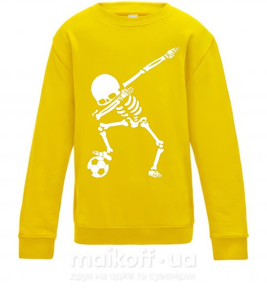 Детский Свитшот Football skeleton Солнечно желтый фото