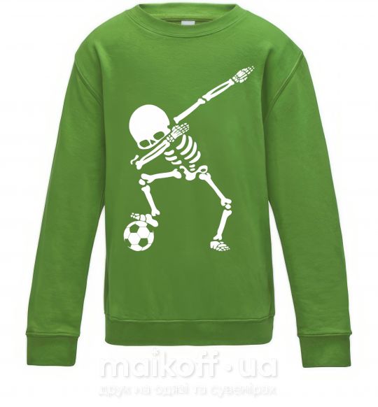 Детский Свитшот Football skeleton Лаймовый фото