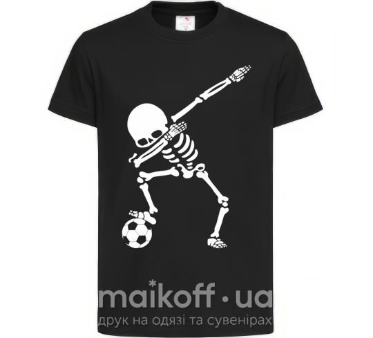 Дитяча футболка Football skeleton Чорний фото