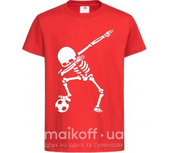 Детская футболка Football skeleton Красный фото