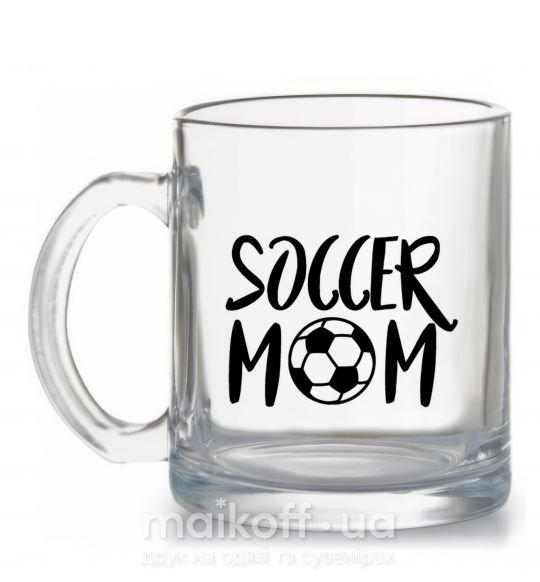 Чашка стеклянная Soccer mom Прозрачный фото