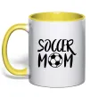 Чашка з кольоровою ручкою Soccer mom Сонячно жовтий Чашка з кольоровою ручкою Soccer mom Сонячно жовтий фото