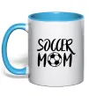 Чашка з кольоровою ручкою Soccer mom Блакитний Чашка з кольоровою ручкою Soccer mom Блакитний фото