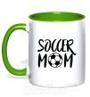 Чашка з кольоровою ручкою Soccer mom Зелений фото