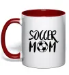 Чашка з кольоровою ручкою Soccer mom Червоний Чашка з кольоровою ручкою Soccer mom Червоний фото