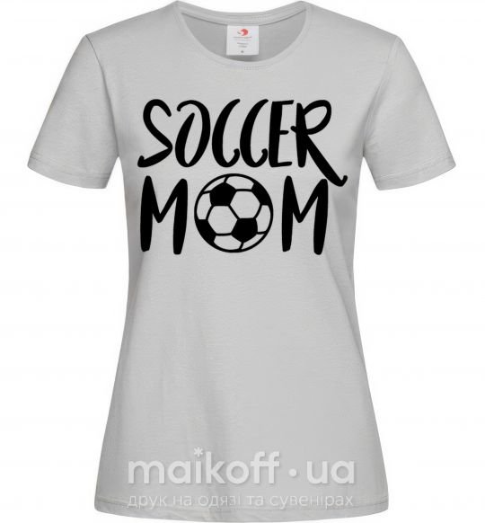 Женская футболка Soccer mom Серый фото