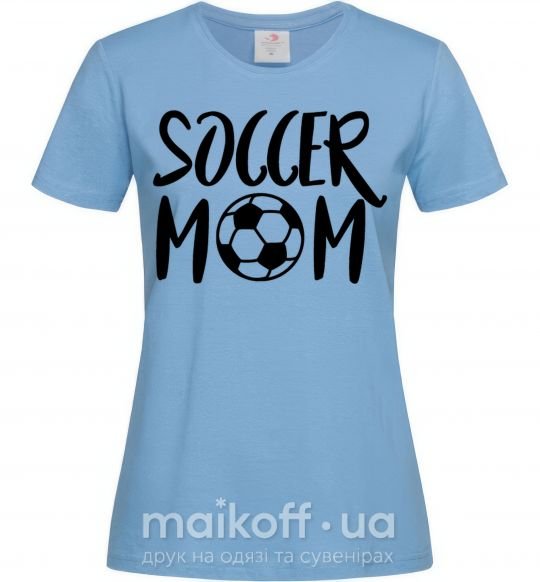 Жіноча футболка Soccer mom Блакитний фото