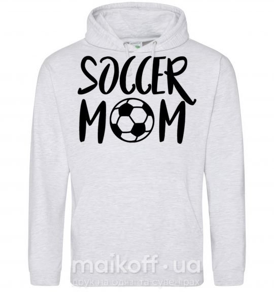Женская толстовка (худи) Soccer mom Серый меланж фото