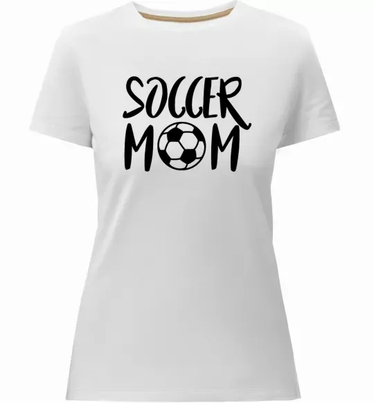 Жіноча преміум футболка Soccer mom Білий фото