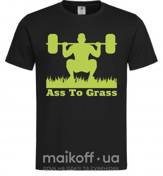 Чоловіча футболка Ass to grass Чорний фото