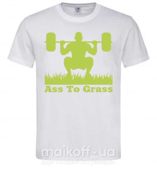 Чоловіча футболка Ass to grass Білий фото