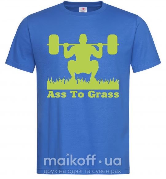 Чоловіча футболка Ass to grass Яскраво-синій фото