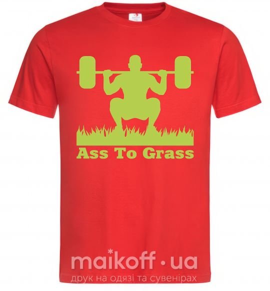 Мужская футболка Ass to grass Красный фото