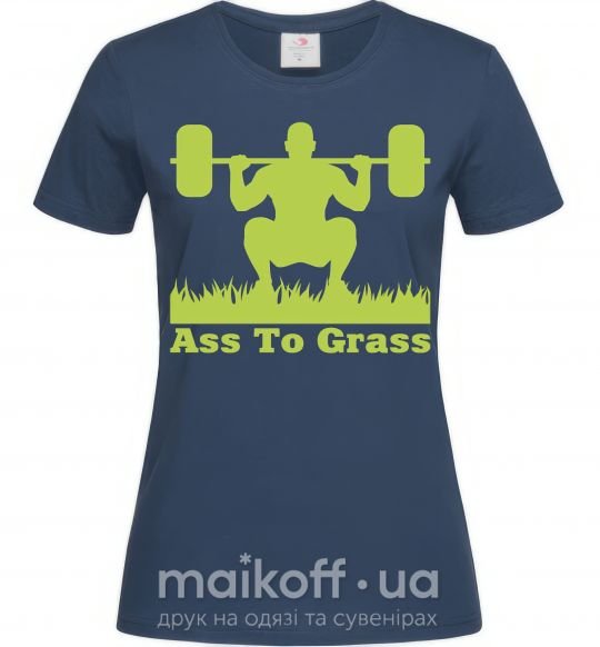 Жіноча футболка Ass to grass Темно-синій фото