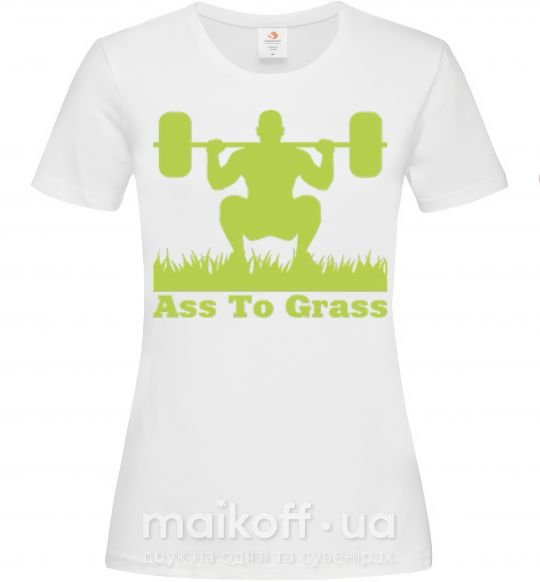 Жіноча футболка Ass to grass Білий фото