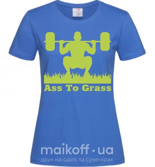 Жіноча футболка Ass to grass Яскраво-синій фото