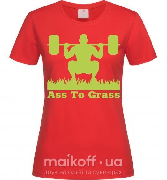 Жіноча футболка Ass to grass Червоний фото