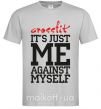 Мужская футболка Crossfit it's just me against myself Серый фото