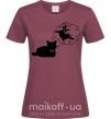 Женская футболка Pole cat dream Бордовый фото