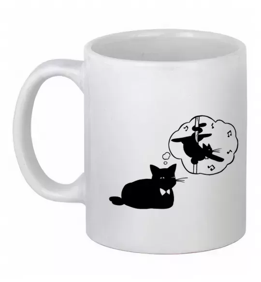 Чашка керамічна Pole cat dream Білий фото