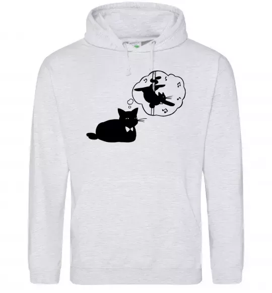 Жіноча толстовка (худі) Pole cat dream Сірий меланж фото