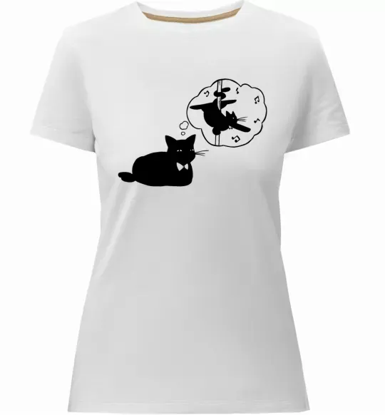 Женская премиум футболка Pole cat dream Белый фото