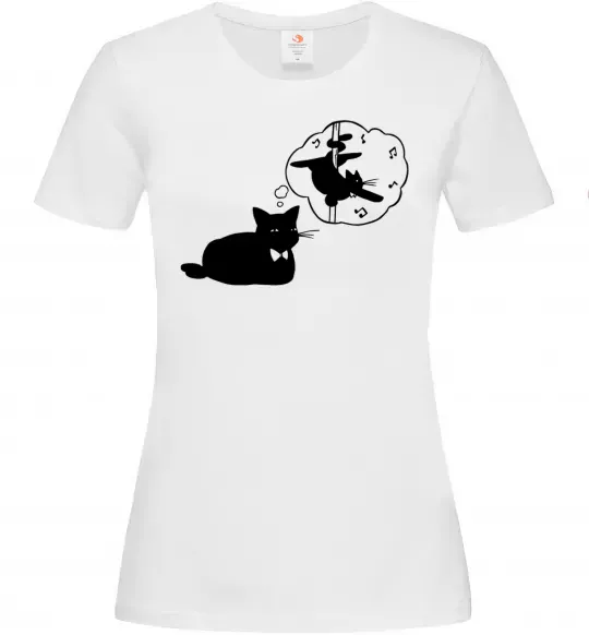 Женская футболка Pole cat dream Белый фото