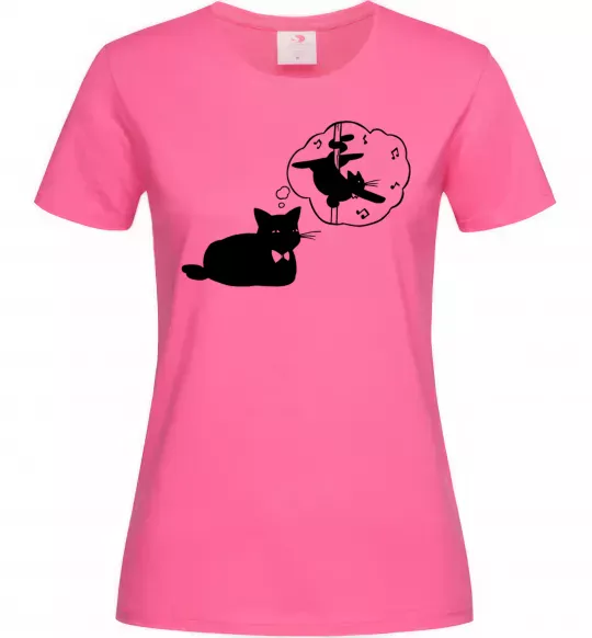 Женская футболка Pole cat dream Ярко-розовый фото
