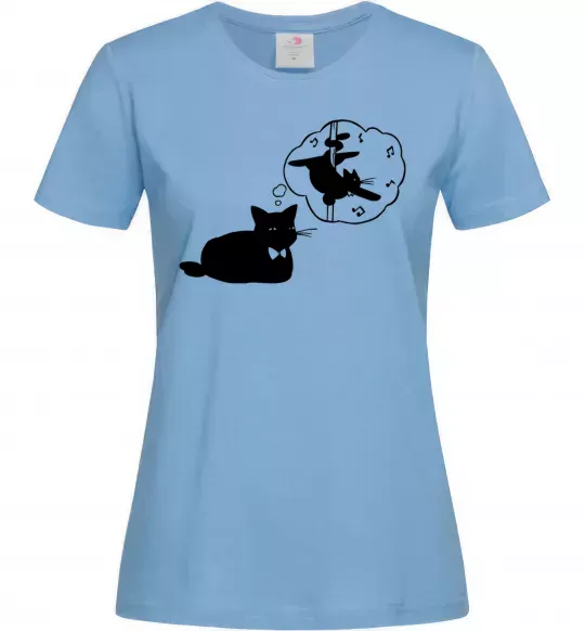 Женская футболка Pole cat dream Голубой фото