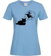 Женская футболка Pole cat dream Голубой фото
