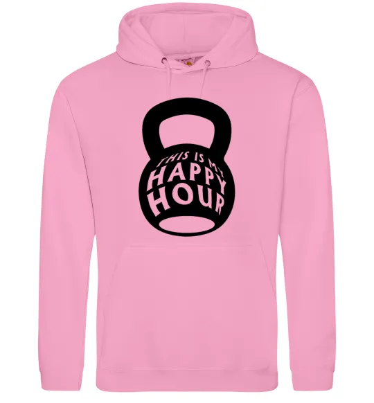 Мужская толстовка (худи) This is my happy hour weight Розовый фото
