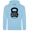 Женская толстовка (худи) This is my happy hour weight Голубой фото
