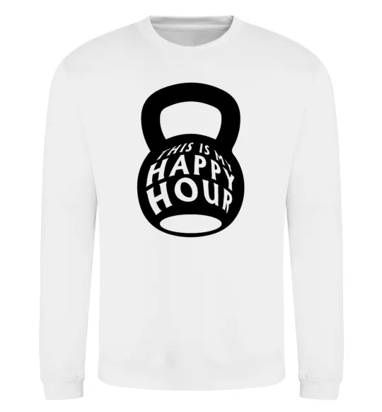 Світшот This is my happy hour weight Білий фото