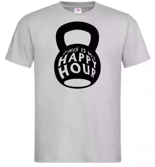 Чоловіча футболка This is my happy hour weight Сірий фото