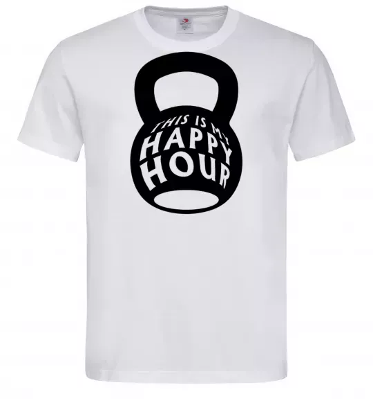 Чоловіча футболка This is my happy hour weight Білий фото