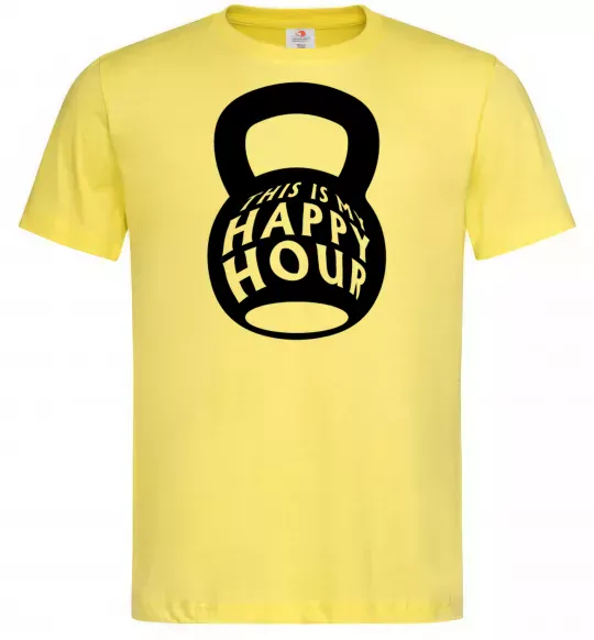 Чоловіча футболка This is my happy hour weight Лимонний фото