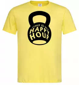 Чоловіча футболка This is my happy hour weight Лимонний фото