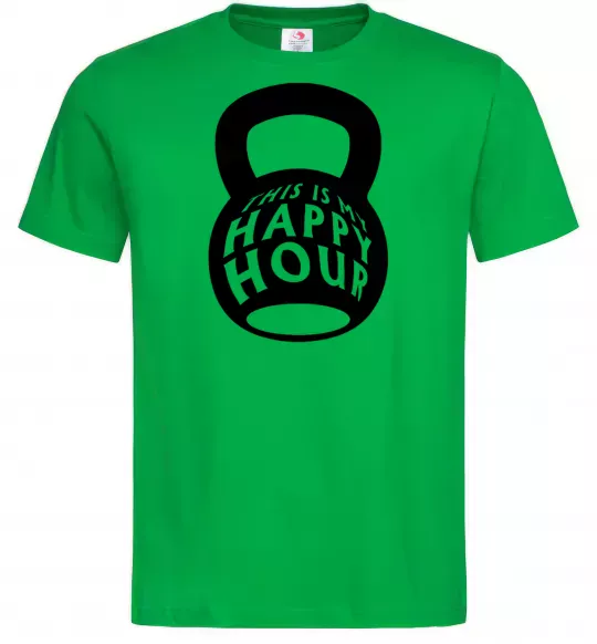 Чоловіча футболка This is my happy hour weight Зелений фото