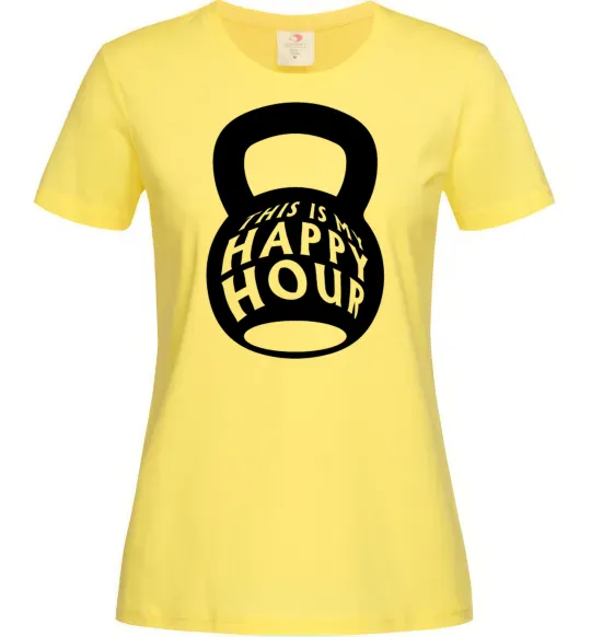 Женская футболка This is my happy hour weight Лимонный фото